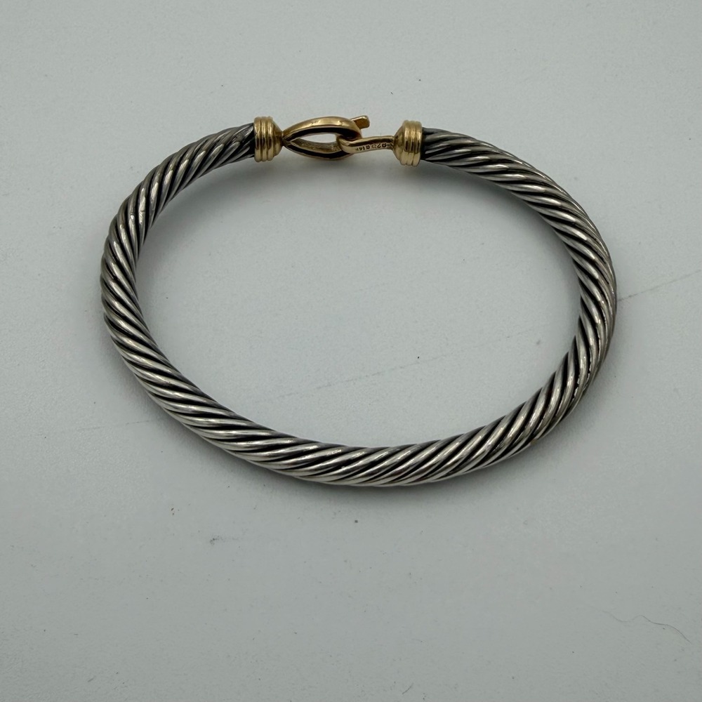 Cable Classic Buckle Bracelet 18k Gold Sterling Silver